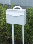 ME-FA Letter postkasse i HVID monteret på bøjlestander.