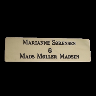 Messing Dørskilt 55 x 200 mm. Incl. Gravering