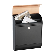 MEFA Pearl postkasse Sort med Kobber Indkast