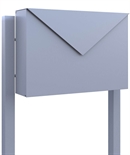 Grå design postkasse  - KUVERT Incl. grå postkassestander
