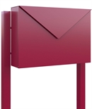 Rød design postkasse  - KUVERT Incl. rød postkassestander
