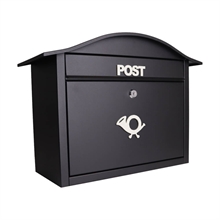 Sort postkasse model: Klassisk 948 fra GLORI Incl. hvidt posthorn samt tekst POST.