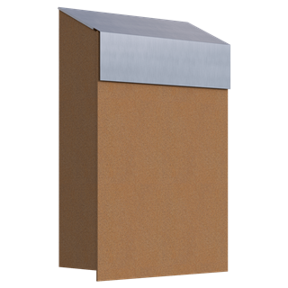 Lille postkasse i rust farvet lakering med brevklap i Rustfritstål - BabyBox.