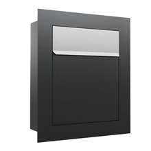 Indbygningspostkasse BARI EXCLUSIVE - ANTRACIT grå lakering m. Rustfristål Klap - 2 sortering - KUN 1 stk.