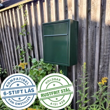 BASE Exclusive postkasse - RacingGreen - Dansk 6 Stift lås