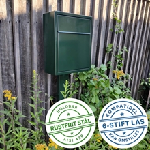 Base Exclusive postkasse RacingGreen med stander - 6 stift lås