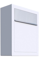 Hvid BASE postkasse - med indkast i rustfrit stål - klassisk design