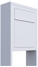 Hvid BASE postkasse med stander - med skjult lås - klassisk design