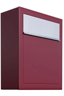 Rød BASE postkasse - med indkast i rustfrit stål - klassisk design