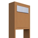 Rust BASE postkasse med stander - med indkast i rustfrit stål - klassisk design