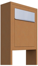 Rust BASE postkasse med stander - med indkast i rustfrit stål - klassisk design