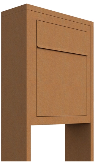 Rust BASE postkasse med stander - med skjult lås - klassisk design