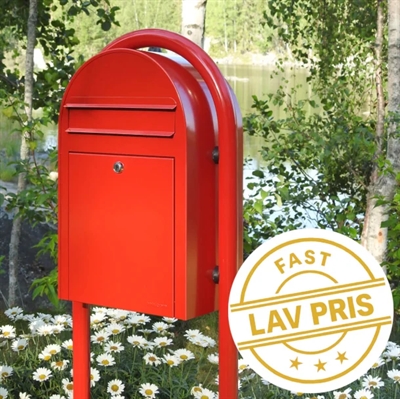 Postkassesæt m. Stander - Rød BobiClassic postkasse