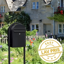 Postkassesæt m. Stander - SORT BobiClassic postkasse