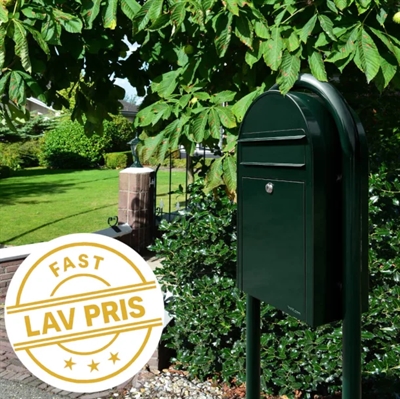 Postkassesæt m. Stander - SORT-GRØN BobiClassic-S postkasse