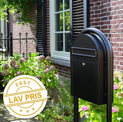 Postkassesæt m. Stander - SORT BobiClassic-S postkasse