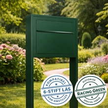 Racing Green ELEGANCE EXCLUSIVE postkasse med stander - med 6-stifts lås