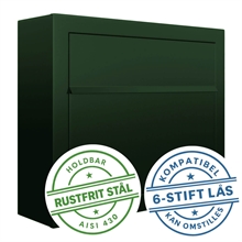 Elegance Exclusive postkasse - Dansk 6 stift lås - Klassisk RacingGreen lakering