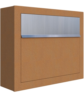 Rust ELEGANCE postkasse med rustfritstål indkast - med skjult lås - klassisk design