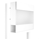 Hvid designpostkasse med Hvid acrylglas i lågen og stander - Manhatten Special WHITE