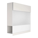 Hvid designpostkasse med hvidt acrylglas i fronten.