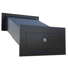 Indbygning Postkasse SMALL-2 SORT - Til skjult fuge 33,5-58 cm.