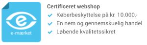 Postkassebiksen.dk er godkendt af e-mærket, et sikkert sted at handle.