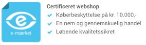 Postkassebiksen.dk er godkendt af e-mærket, et sikkert sted at handle.