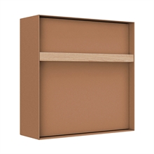 Oxford postkasse med træ håndtag - Moderne design - Rust - KUN 1 stk.