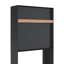 Oxford postkasse med træ håndtag - Inkl. stander - Moderne design - Antracit