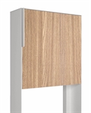 Hvid Kvadratisk PORTO design postkasse med Laminat Front - Inkl. Stander